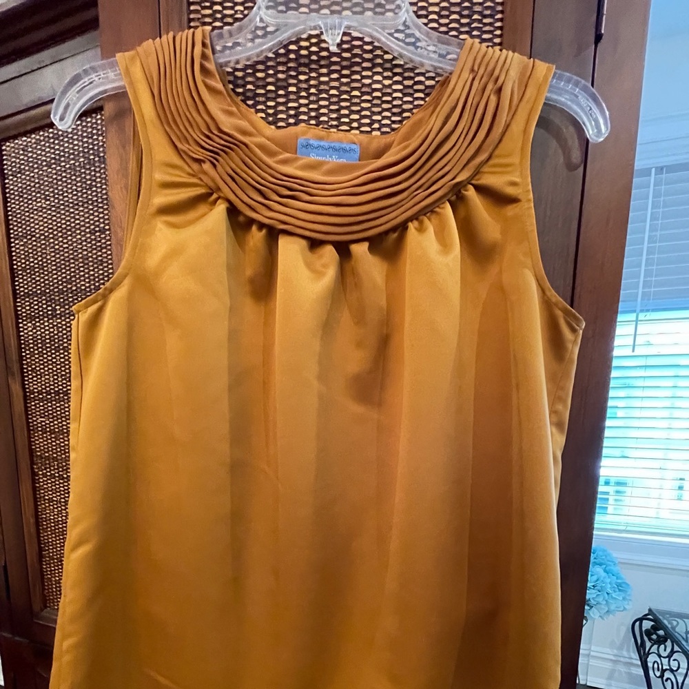 Beautiful Vera Wang Gold blouse.
